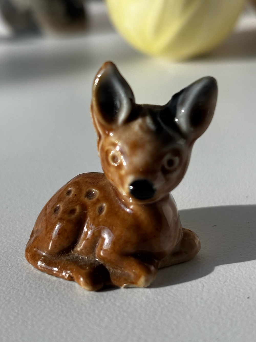 Miniature Glazed Ceramic Deer 1.5”